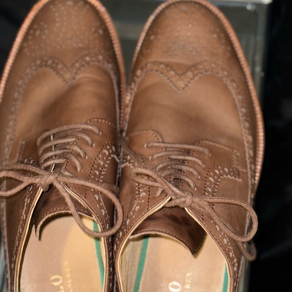 Polo Ralph Lauren Wing Tip Shoe vibram Sole - Picture 9 of 14